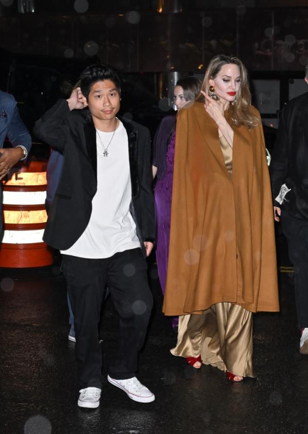 Pax Jolie Pitt, Angelina Jolie in New York City on April 11, 2024